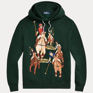 NEW Polo Ralph Lauren Green Five 5 Horsemen Pullover Hoodie Size XL